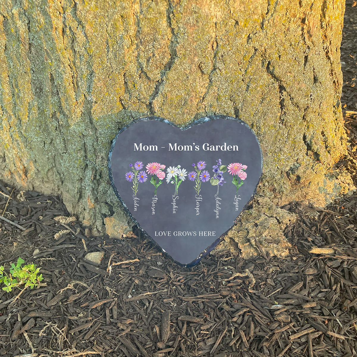 Custom Grandma's Garden Stone with Birth Flowers & Names