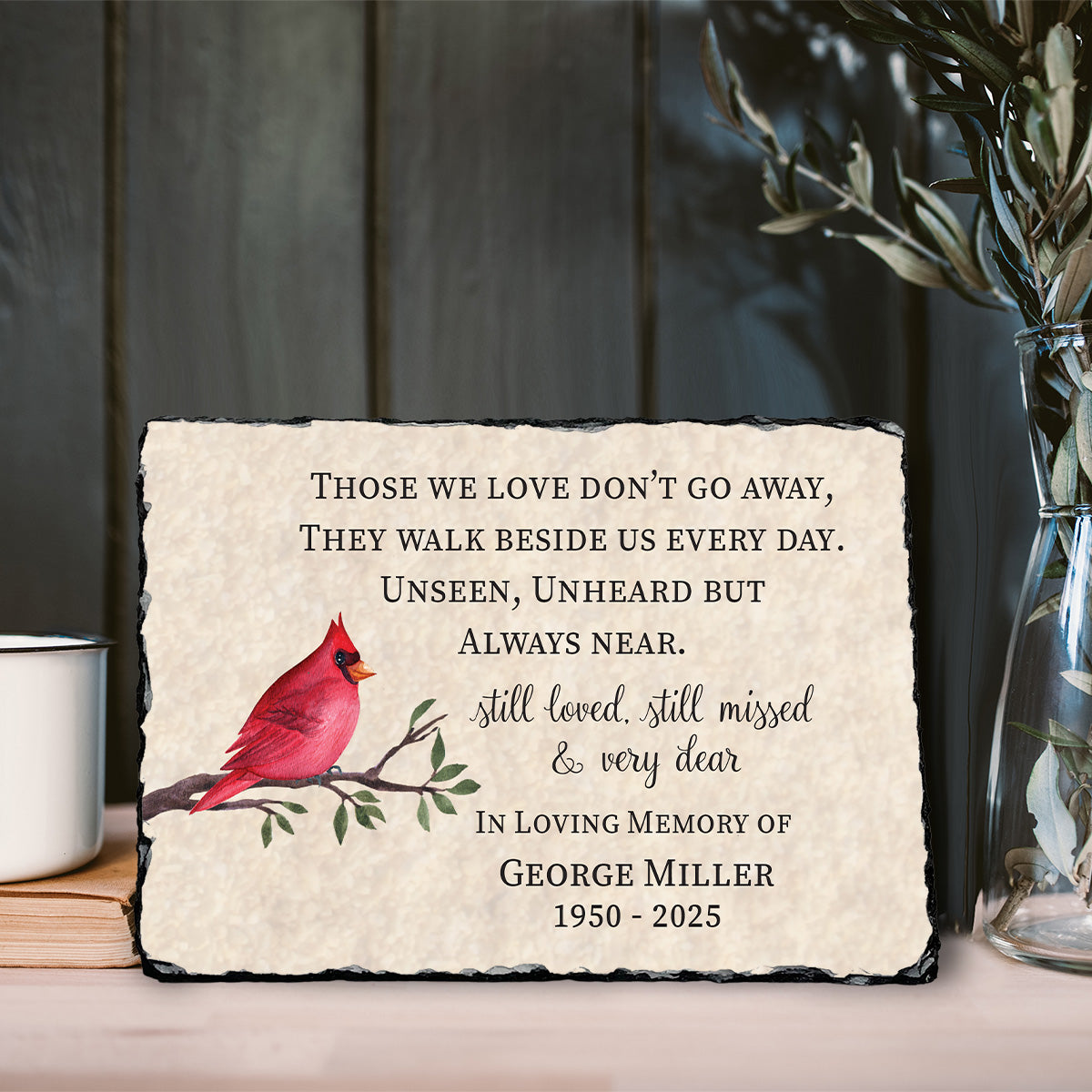 Custom Cardinal Memorial Gift - "Those We Love Don't Go Away" Plaque