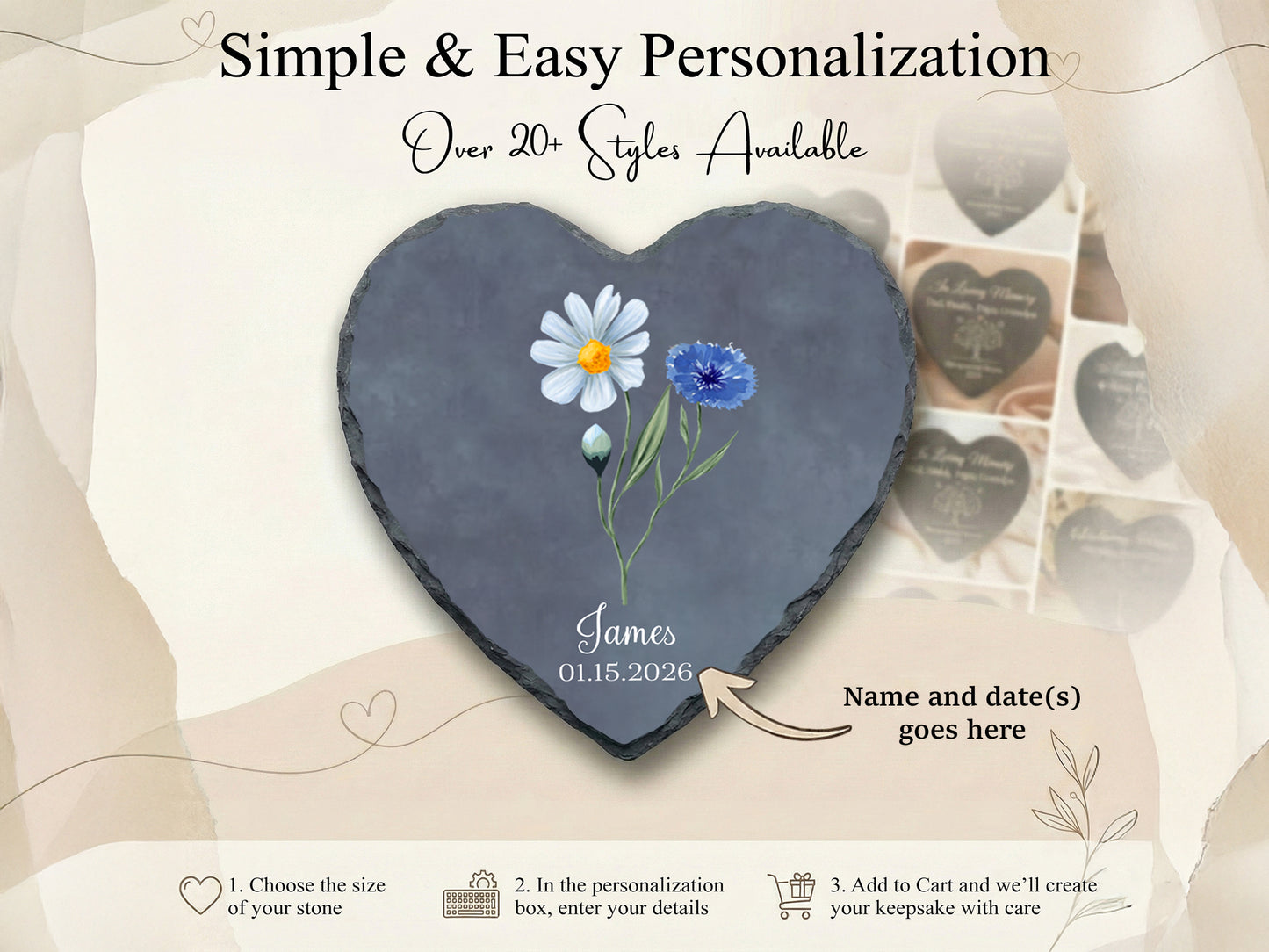 Forget Me Not Baby Loss Memorial Stone