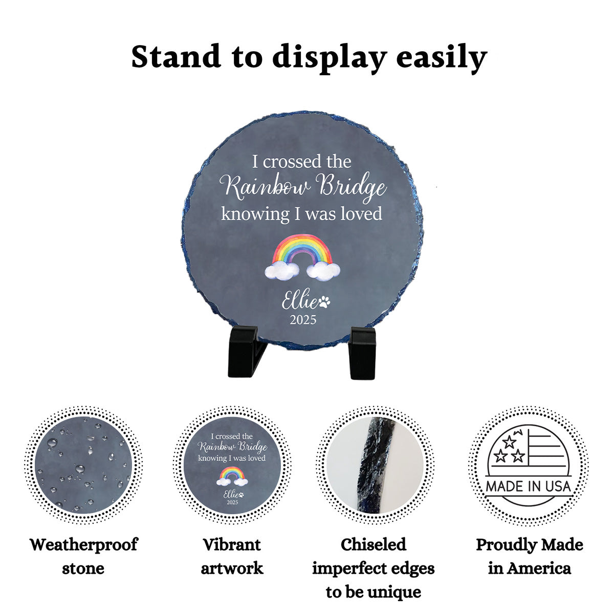 Classic Rainbow Bridge Pet Memorial Garden Stone