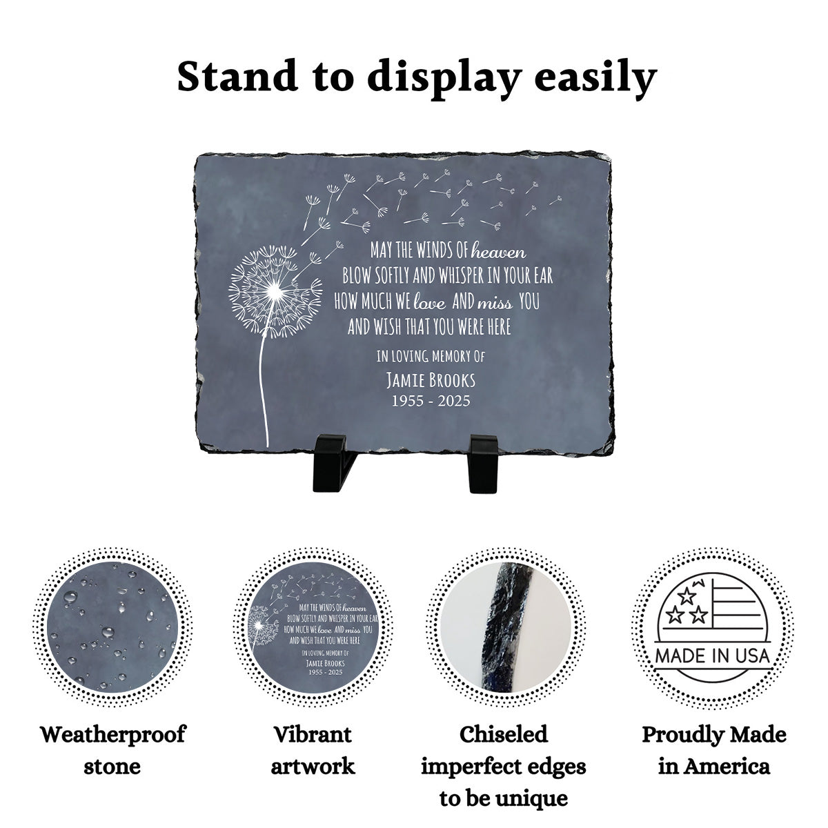 Winds of Heaven Dandelion Memorial Plaque