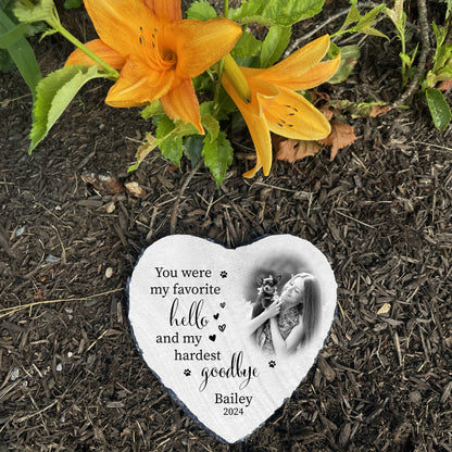 Dog Memorial Stone with photo