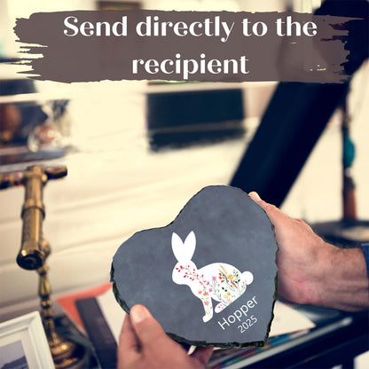 Custom Floral Bunny Memorial Stone