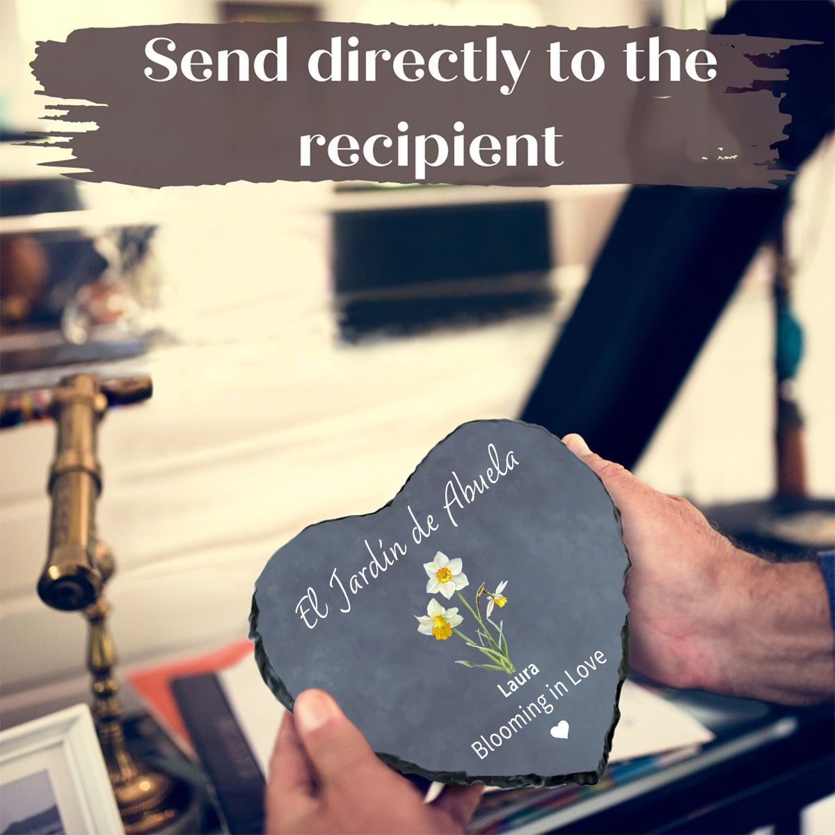 Custom Grandma Gift: Birth Flower Stone with Grandchildren's Names