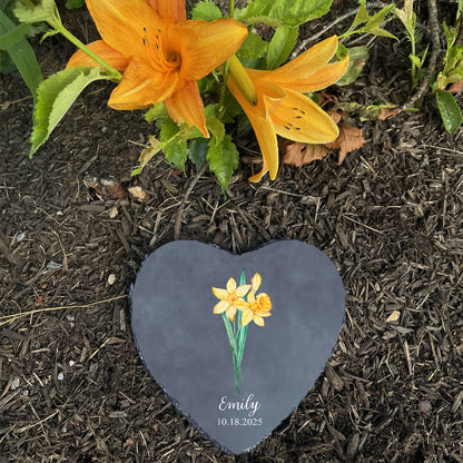 Custom Birth Flower Plaque for Indoor/Outdoor Garden Display