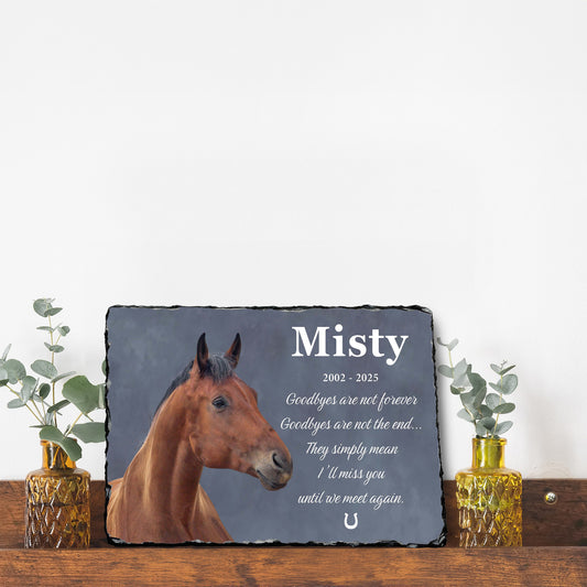 Custom Horse Memorial Photo Plaque with Choice of Quotes