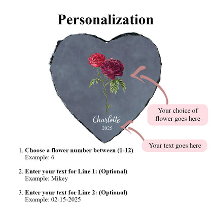 Custom Birth Flower Plaque for Indoor/Outdoor Garden Display