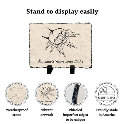 Custom Grandpa's Team Plaque with Grandchildren's Names