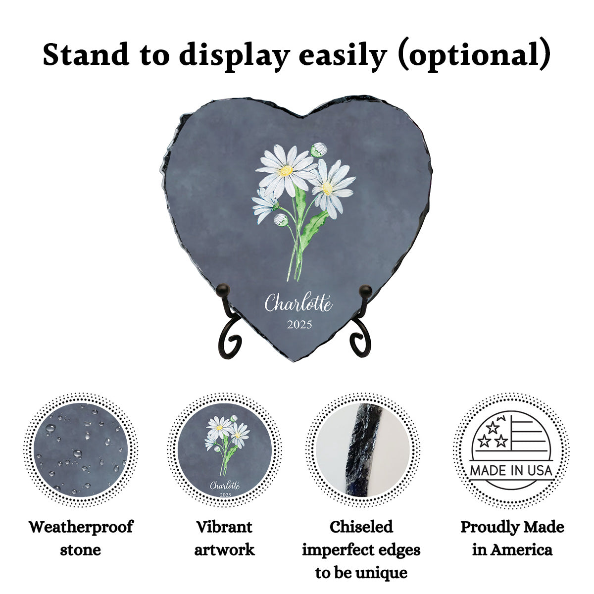 Custom Birth Flower Plaque for Indoor/Outdoor Garden Display