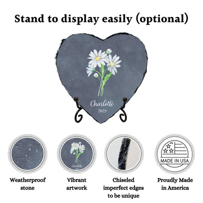 Custom Birth Flower Plaque for Indoor/Outdoor Garden Display