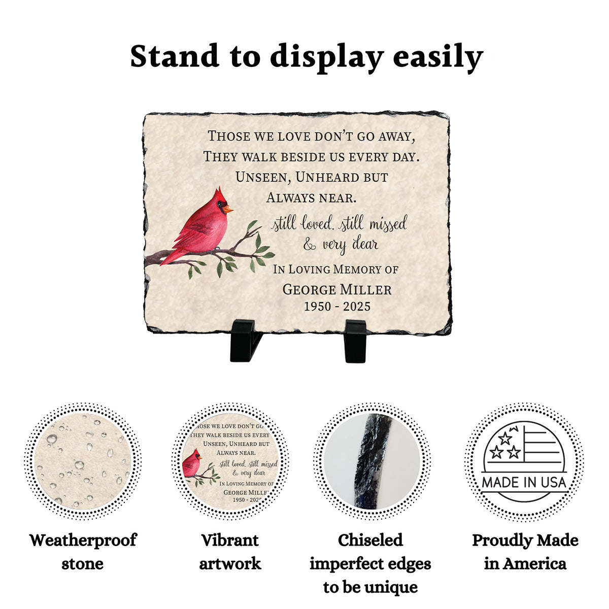 Custom Cardinal Memorial Gift - "Those We Love Don't Go Away" Plaque