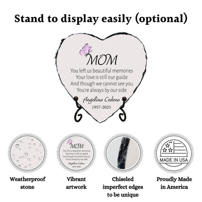 Mom Memorial Stone - "Always By My Side" Butterfly Tribute