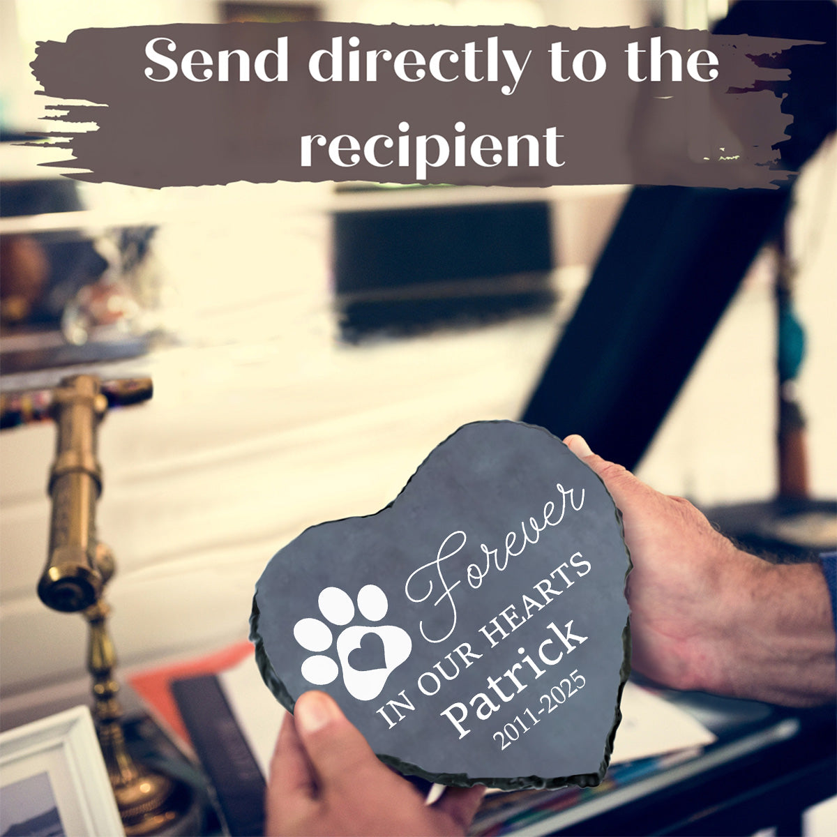 Paw Print Memorial Heart Stone - A Loving Tribute
