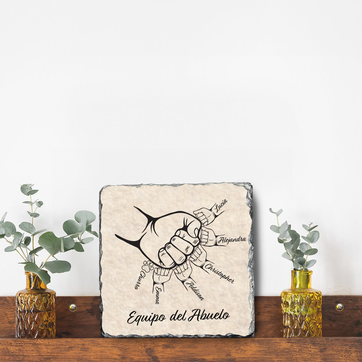 Custom Grandpa's Team Plaque with Grandchildren's Names