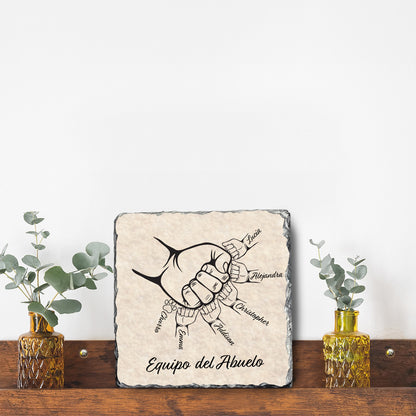 Custom Grandpa's Team Plaque with Grandchildren's Names