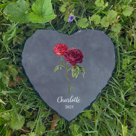 Custom Birth Flower Plaque for Indoor/Outdoor Garden Display